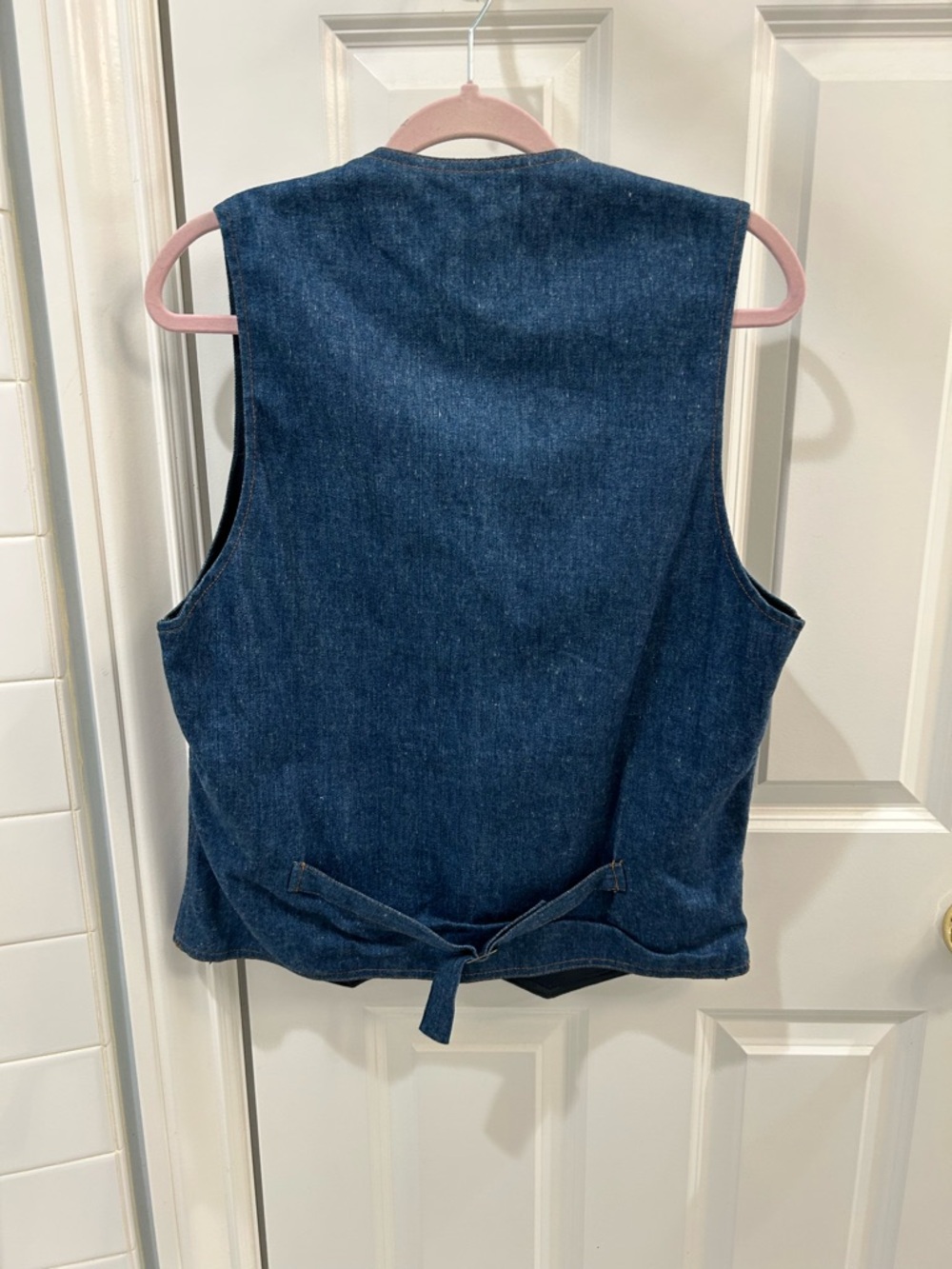 Rare 70s VINTAGE Levi’s Panatela Tailored Leisure Denim Vest Men’s S Women’s M/L - Picture 8 of 13